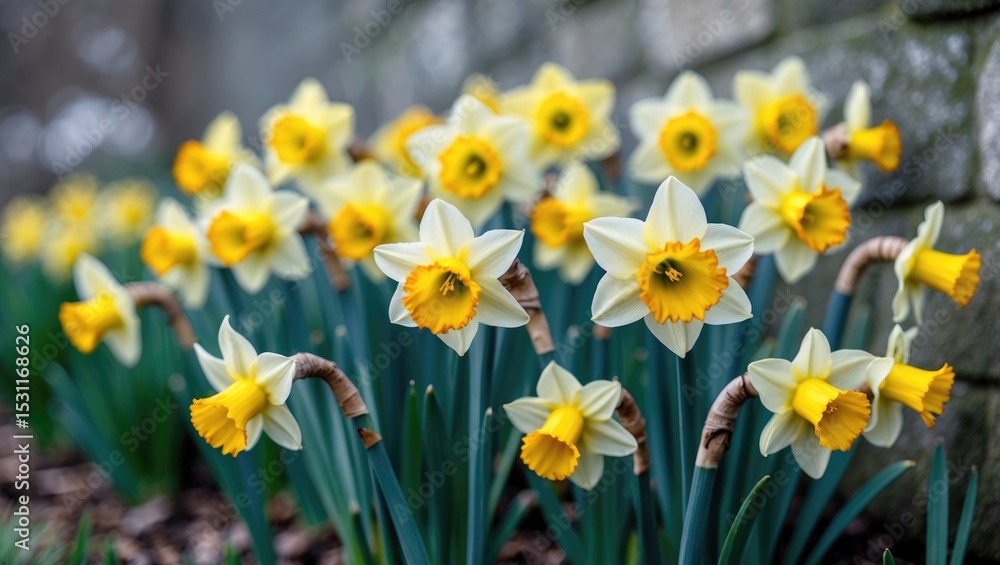 Beautiful yellow wild daffodil bulbs and flowers. Beautiful yellow wild daffodil bulbs and flowers.