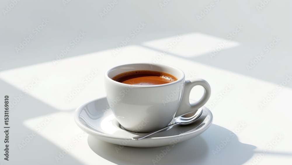 Coffee espresso isolated on a white background, prepared for menu display. Coffee espresso isolated on a white background, prepared for menu display.