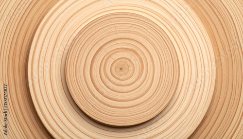Concentric Wood Rings: A Detailed Close-Up of Tree Growth and Texture