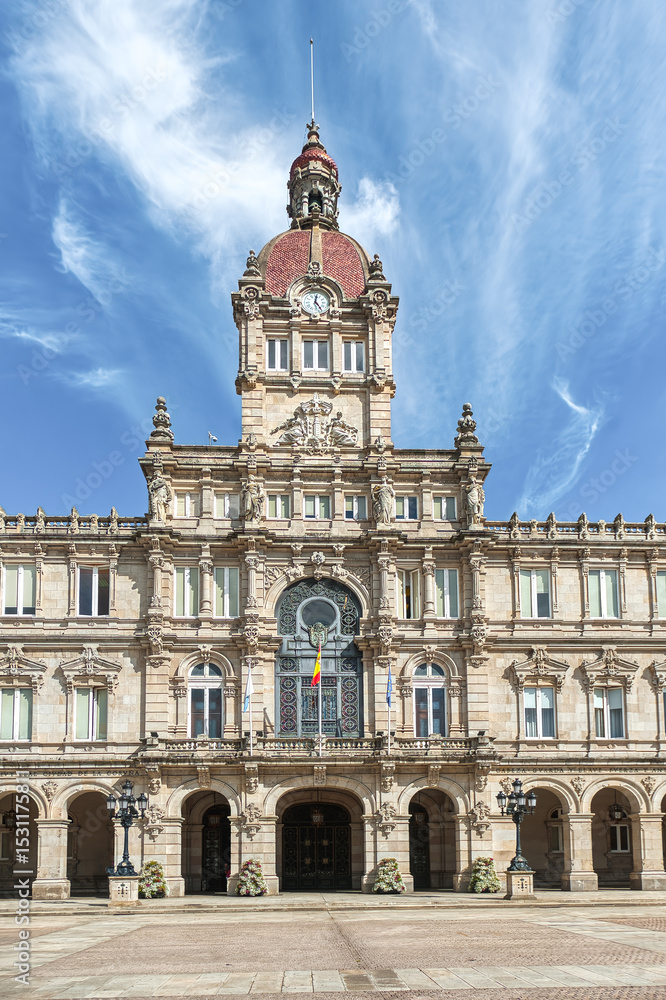 Fototapeta premium A Coruña is a port city located on a promontory in the Galicia region of northwestern Spain.