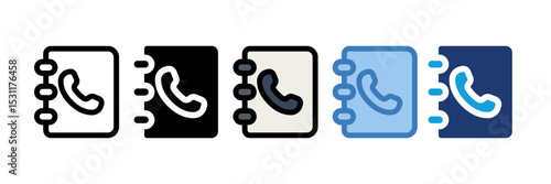 Phone Book Icon Element For Design