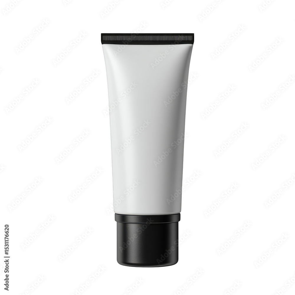 White cosmetic tube mockup isolated on transparent background White cosmetic tube mockup isolated on transparent background