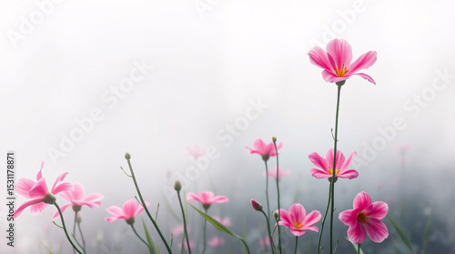 Soft pink flowers in delicate blossom, gentle and vibrant floral arrangement.