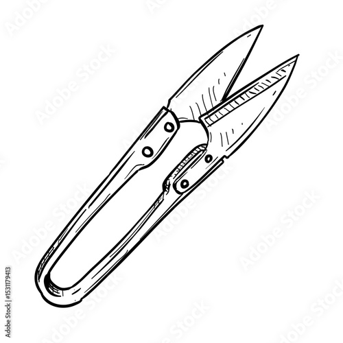Sewing scissors handdrawn illustration⁠
