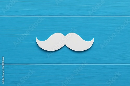 Happy Father day Father's Day: A Classic Mustache on Vibrant Blue Wood