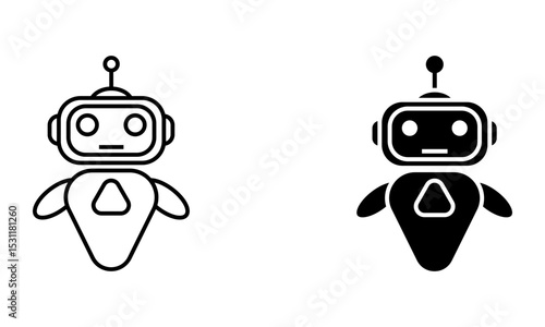 illustration of futuristic chat bot or robot technology icon vector