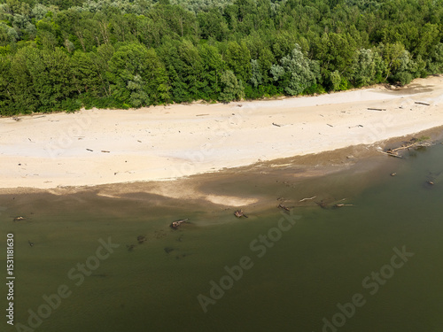 Wallpaper Mural Aerial photo of the gravel point bar on the Drava River, Croatia Torontodigital.ca