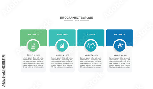infographic design template. timeline concept with 4 step or option . can be used for business