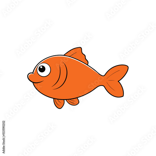 cartoon goldfish isolated on white