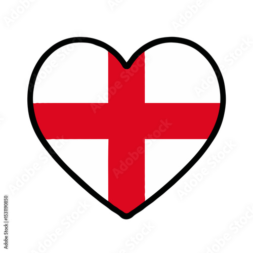 Heart-shaped England flag icon on white background Free Download Heart-shaped England flag icon on white background - GFXLoad