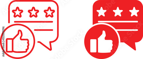 star rating icons, simple vector icon of review rating with stars, rating or feedback concept, black and white hand thumbs up and down symbols, vector illustration