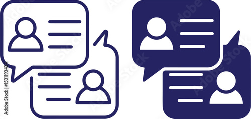 person, people, silhouette, outline, character, symbol, icon, red, white, minimalist, simple, graphic design  chat bubbles with user icons, minimalist design