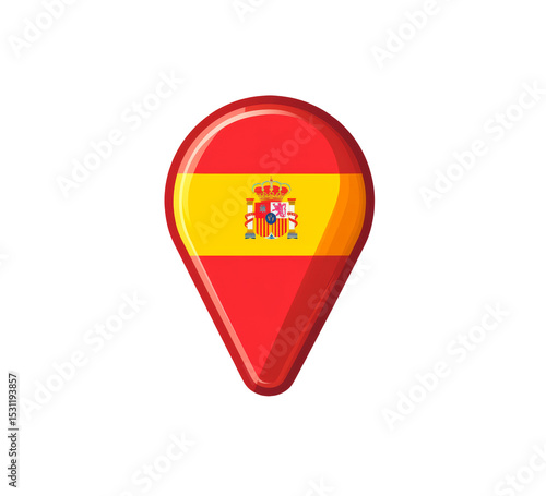 Free Download Spanish flag map pin icon on transparent background, PNG - GFXLoad