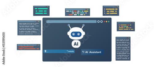 Ai Content Generator. Interaction with the Ai assistant to solve some tasks more easily. Image generator, documents, marketing and advertising, bot writing and coding.PNG Transparent.