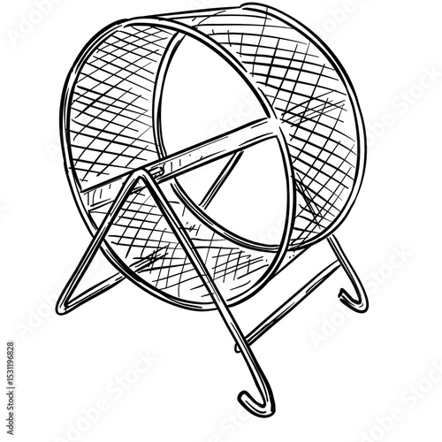 Hamster wheel handdrawn illustration⁠
