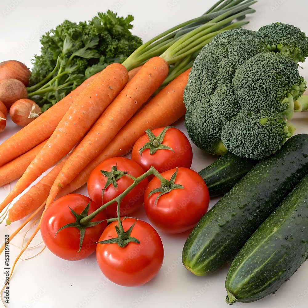 Fresh Organic Vegetable Mix Isolated on White Background
Fresh Organic Vegetable Mix Isolated on White Background