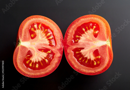cross section of a tomato cut in half