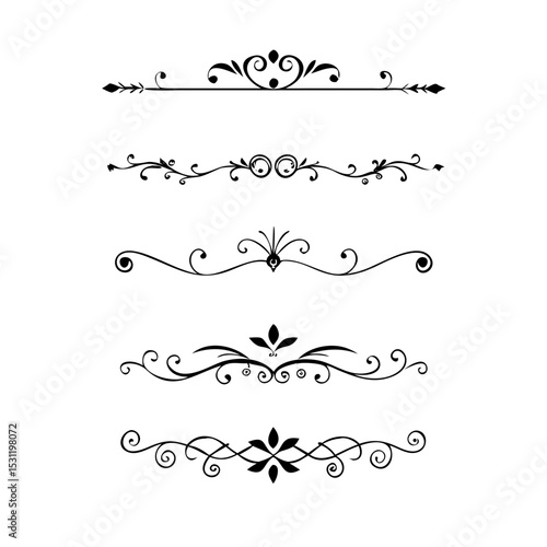 Set of Vintage decorative lines. text dividers. Line border. Lines , Borders, Underline elements. Vector illustration. Wedding decorative elements. Divider ornament borders vintage line separators. 