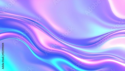 Wallpaper Mural Abstract Holographic Background Shimmering Iridescent Waves of Pink, Purple, and Blue Torontodigital.ca