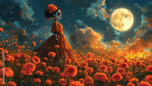 Day of the Death Illustration for social media post