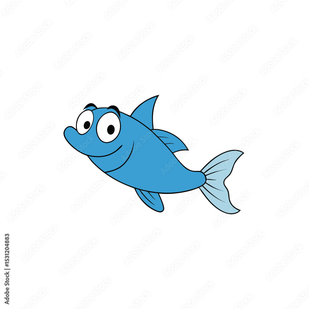 Fototapeta premium vector illustration of cartoon fish