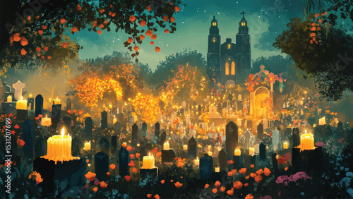Day of the Death Illustration for social media post