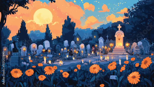 Day of the Death Illustration for social media post
