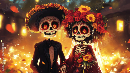 Day of the Death Illustration for social media post