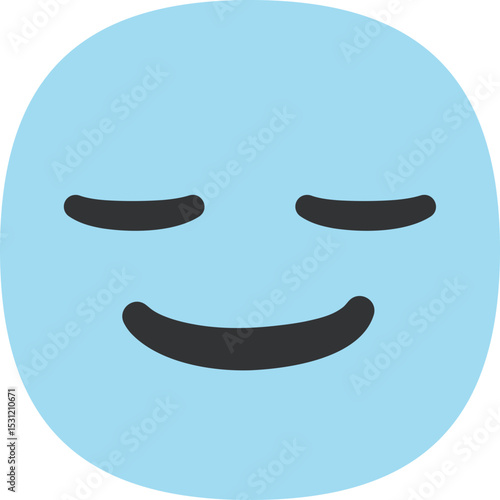 Calm and contented face emoji