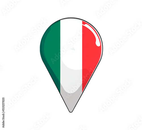Free Download Italian flag pin icon with glossy finish on transparent background, PNG - GFXLoad