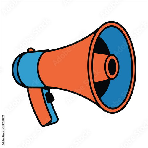 Megaphone Announcement Vector. Loudspeaker Icon for Public Speaking, Marketing, and Communication.