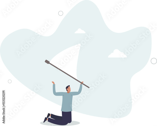 Give up, abandon hope or dream, loser or business failure, fatigue or exhausted from hard work, desperate or hopelessness concept. character life .