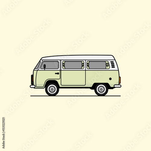 Canvastavla vector Illustration flat design camping van