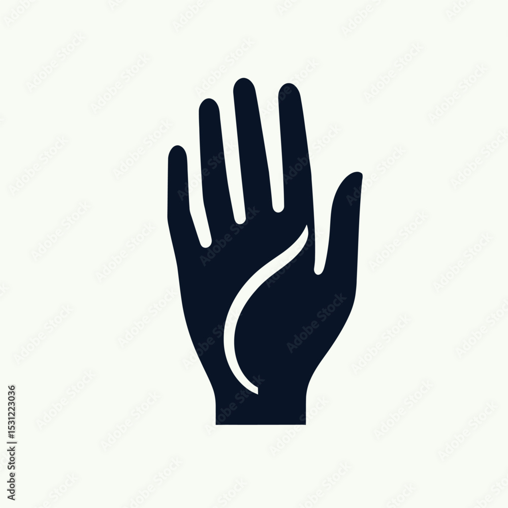 Hand Gesture Silhouette Vector Icon Open Palm Finger Pose Illustration Hand Gesture Silhouette Vector Icon Open Palm Finger Pose Illustration