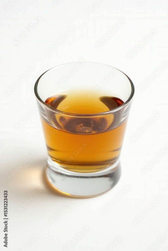 Whiskey Elegance: A studio shot showcases a transparent glass filled with a rich amber whiskey, capturing the beverage's subtle shades and inviting textures. Whiskey Elegance: A studio shot showcases a transparent glass filled with a rich amber whiskey, capturing the beverage's subtle shades and inviting textures.