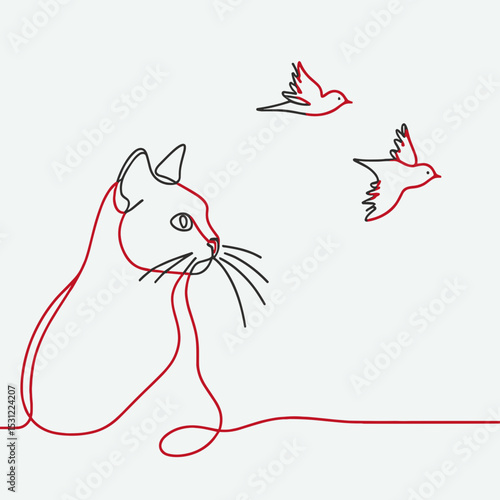 Cat watching birds 
