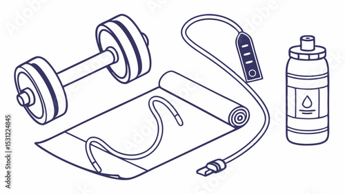 Fitness Essentials Dumbbells, Yoga Mat, and Water Bottle for a Complete Workout