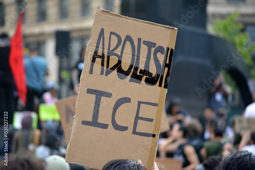 Anti-ICE protest in New York City.