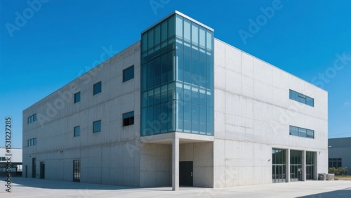 Wallpaper Mural Modern Industrial Building with Glass Facade and Concrete Walls Torontodigital.ca