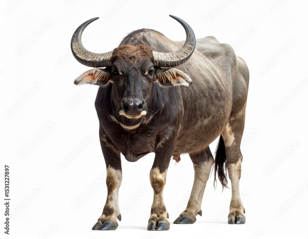 The buffalo pakistani isolated on white background The buffalo pakistani isolated on white background