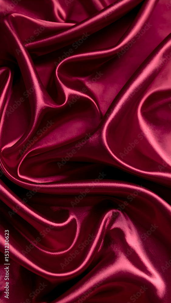 Obraz premium Deep Red Silk Fabric Draped Texture