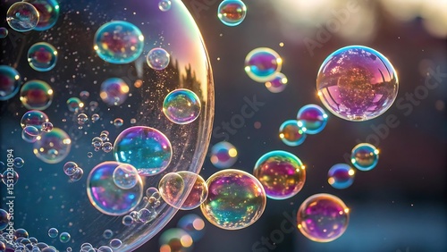A high-resolution, ultra HD abstract background filled with transparent liquid bubbles floating in various sizes. Suitable for cosmetic, water, skincare, or science-themed visuals.

