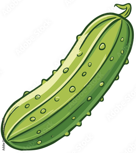 Happy Green Pickle Character