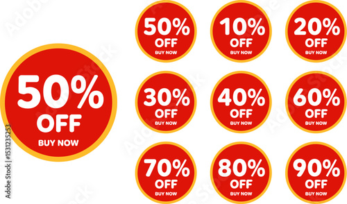Discount sale promotion offer vector set with percentages off for marketing and advertising design editable stock vector illustration