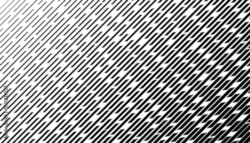 Black and white abstract diagonal lines pattern with transition effect for sporty background and jersey design. Fully editable vector element. Vector Format Illustration 