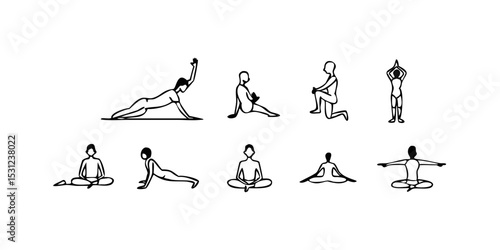 set of yoga poses
