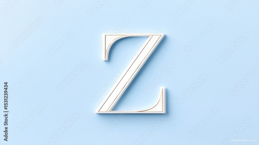 White Letter Z on Blue Background with Gold Dots White Letter Z on Blue Background with Gold Dots