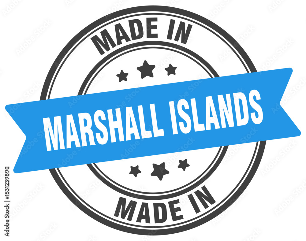 Fototapeta premium Made in Marshall Islands round sign. Made in Marshall Islands stamp.