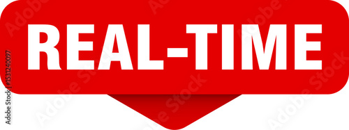 real-time sticker. real-time sign on transparent background