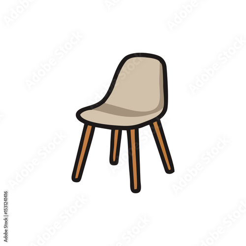 Chair vector chair icon comfy seat illustration home decor vector element for office furniture design layout flat symbol editable asset pack for modern room interior stock file